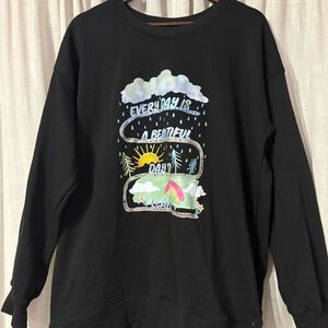 Black Graphic Teacher Sweatshirt with Colorful Design